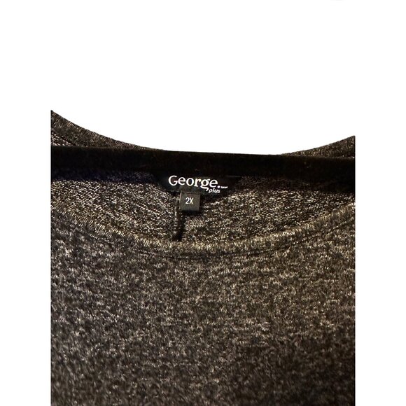 🍒 2/$20 🍒 Soft Charcoal Gray Long Sleeve Cold Shoulder Hi-Lo Dress sz 2X - Picture 2 of 7